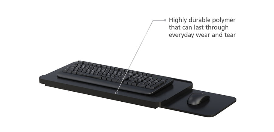 Ergonomic Computer Keyboard and Mouse Tray polymer material