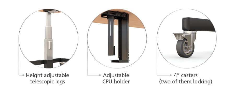 Stand Up Computer Desk functional features