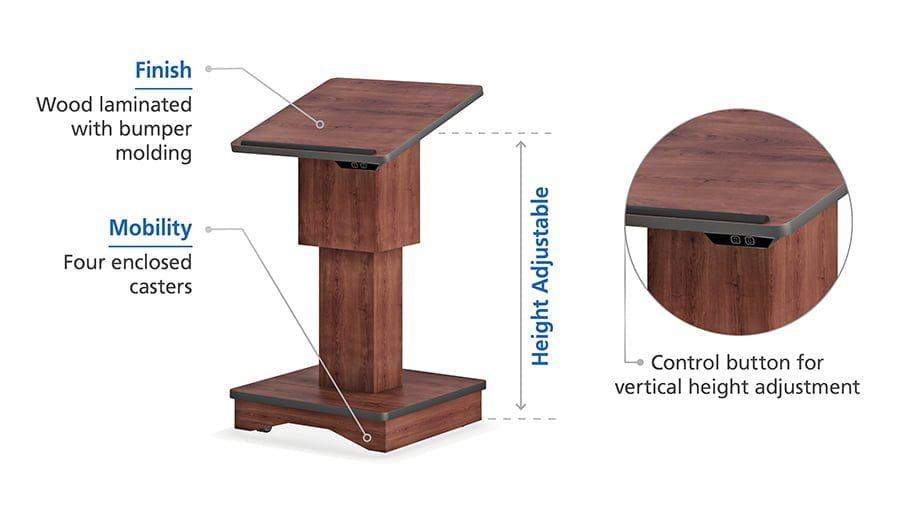 height adjustable wooden podium