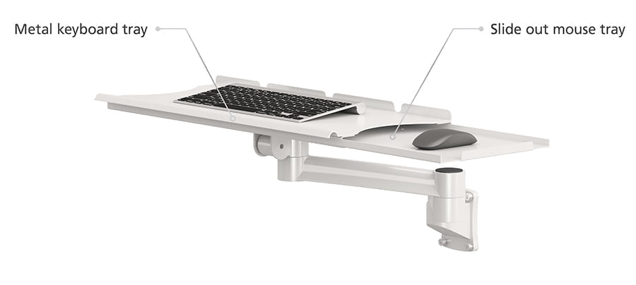 Adjustable Wall Mounted Keyboard Arm and Tray
