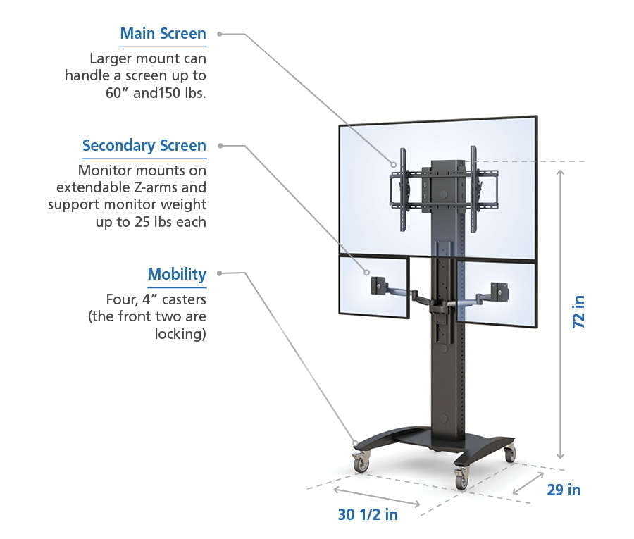 Monitor Floor Stand with Buttons