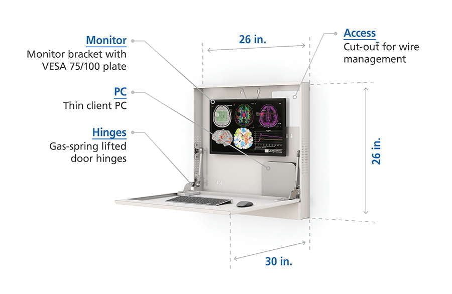 Wall Mounted Lockable Computer Workstation specifications