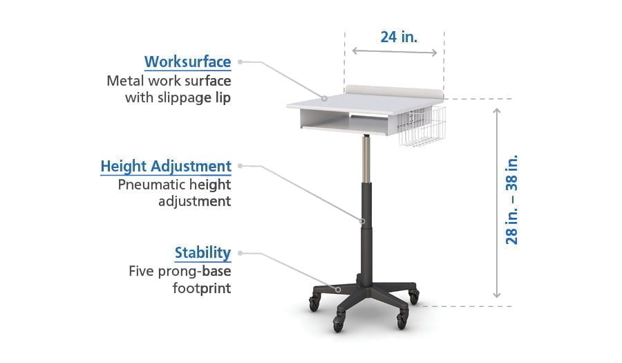 Rolling Laptop Table with Features