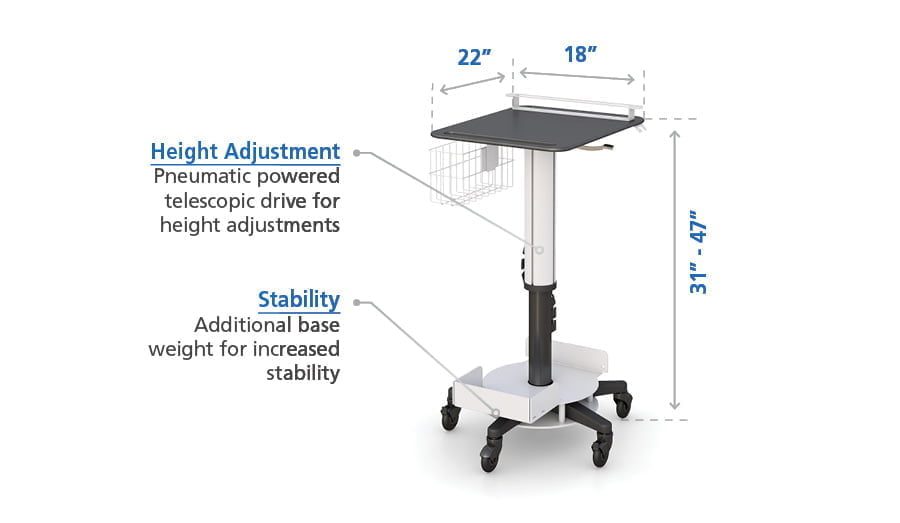 Laptop Computer Cart with Features