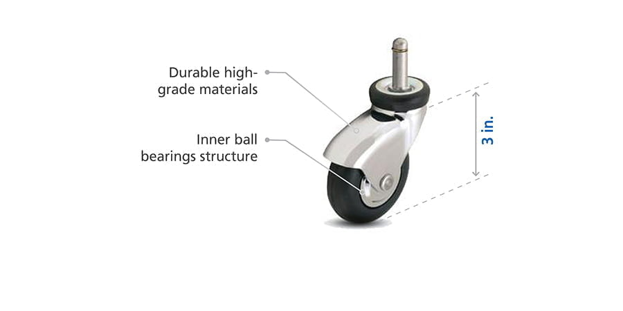 Stainless Steel Caster Wheel with Ball Bearings