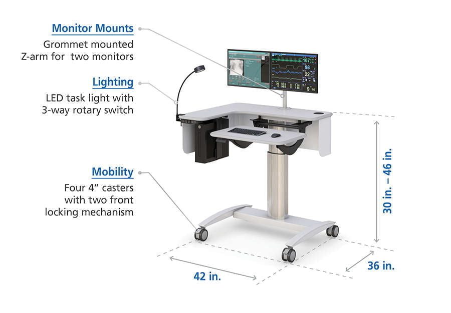 Mobile Medical Computer Cart Features