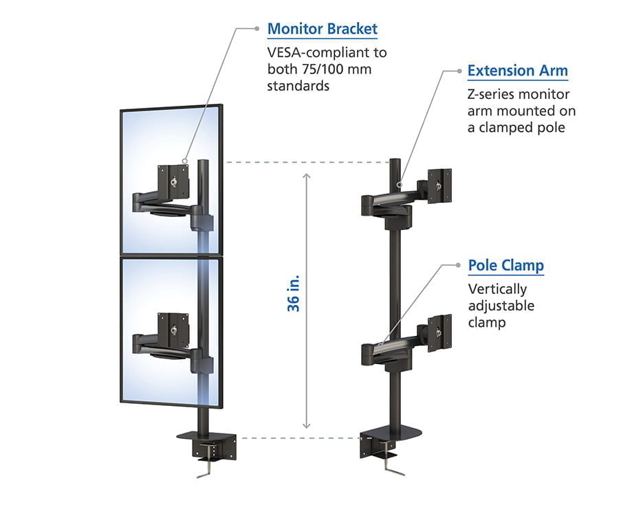 VESA Complaint Dual Arm Monitor Stand specifications