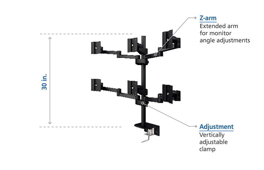 Six Articulating Monitor Arm Display Stand practical features