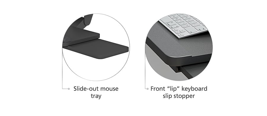 Keyboard with Slide-out Mouse Tray