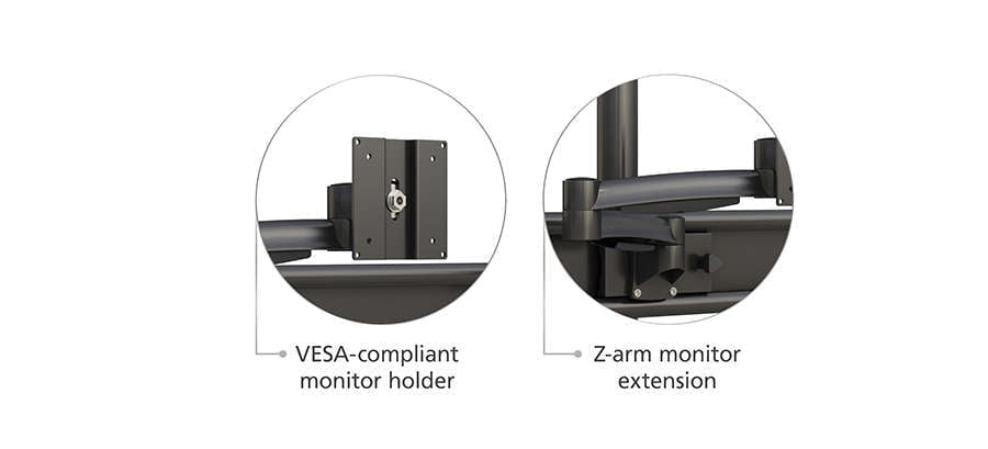 Articulating Triple Computer Monitor Stand Clamp specifications