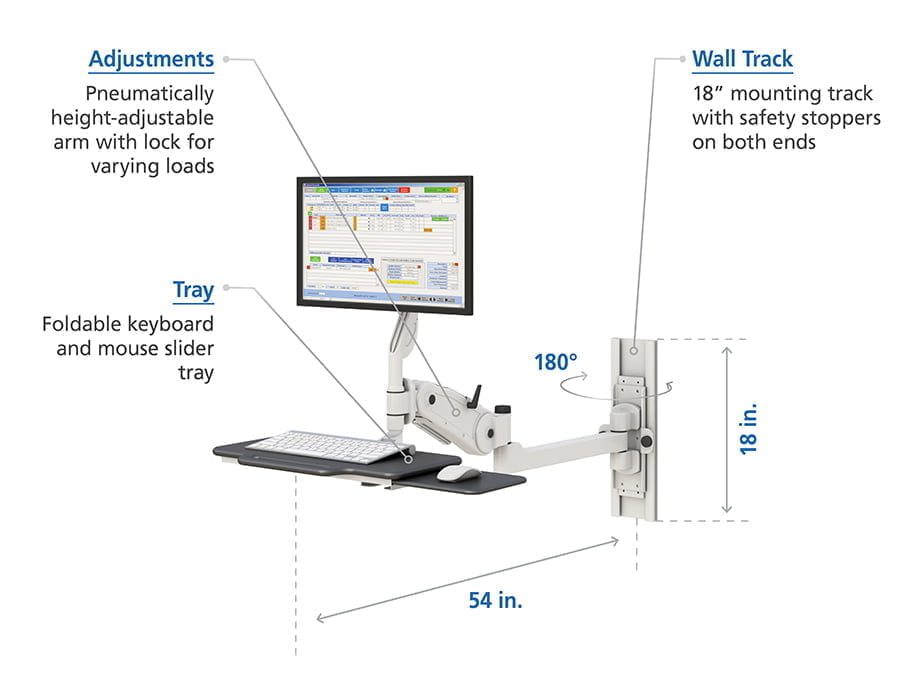 Wall Mounted Adjustable Monitor Arm specifications