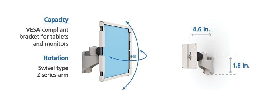 Rotating Monitor Mount with Wall Attachment Bracket