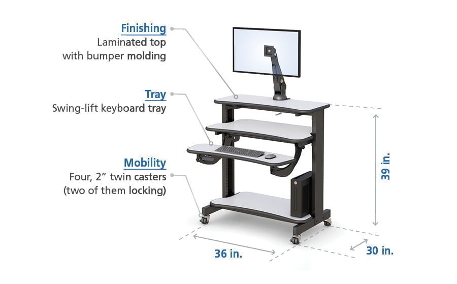 Medical Desk Adjustable keyboard arm tray details