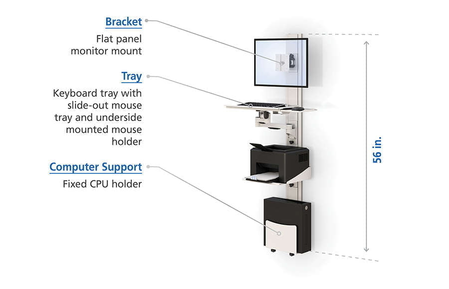Wall Mounted Computer Bracket Features