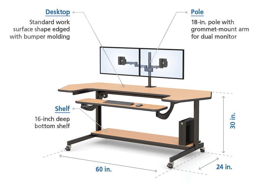 Hexagon Shaped Computer Table Design Specifications