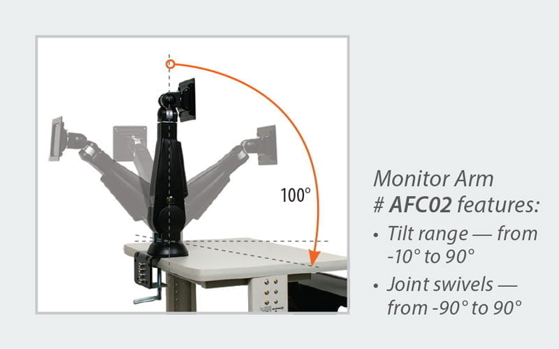 Medical Lab Cart Adjustable Monitor Arm