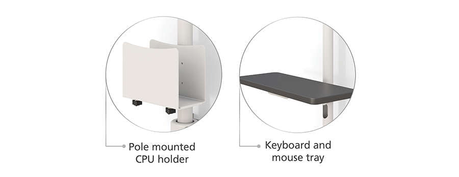 Wall Mounted Pole-type Computer Workstation Practical Features