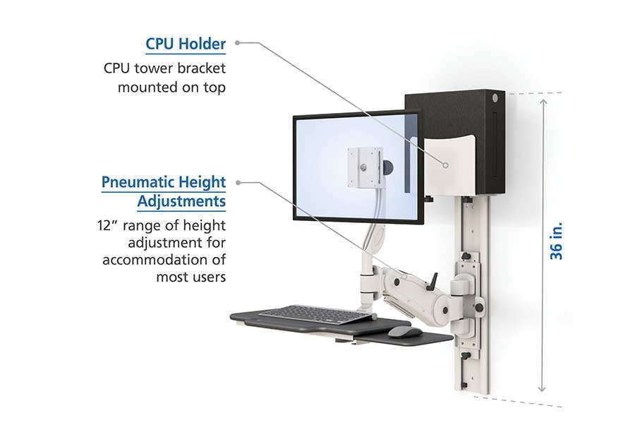 Wall Mounted Computer Workstation Arm Features