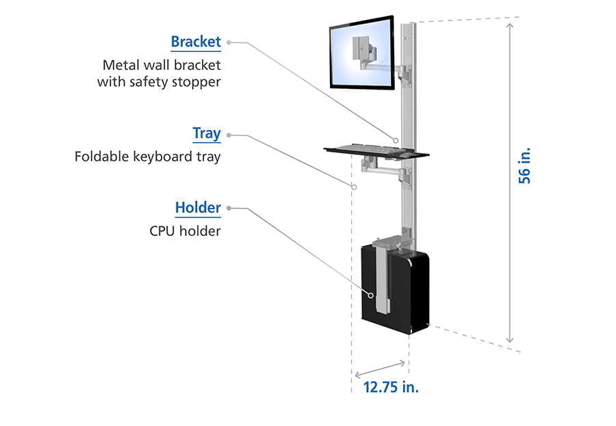 Wall Track Mounted Computer Workstation Design Specifications