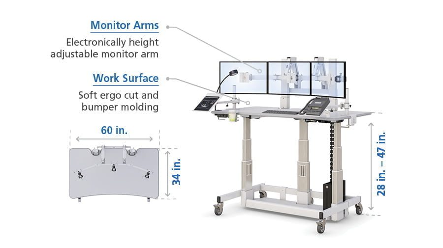 Height Adjustable Radiology Desk specifications