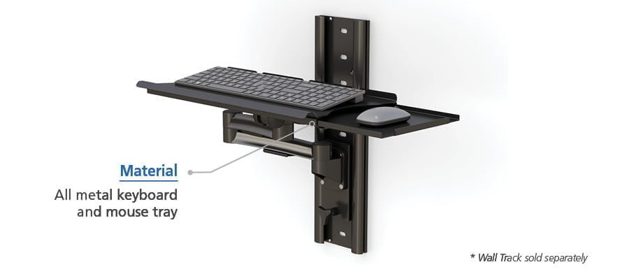 Mounted Keyboard Tray Arm on Wall Track