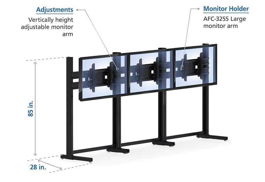 Triple Flat Screen Monitor Stand specifications