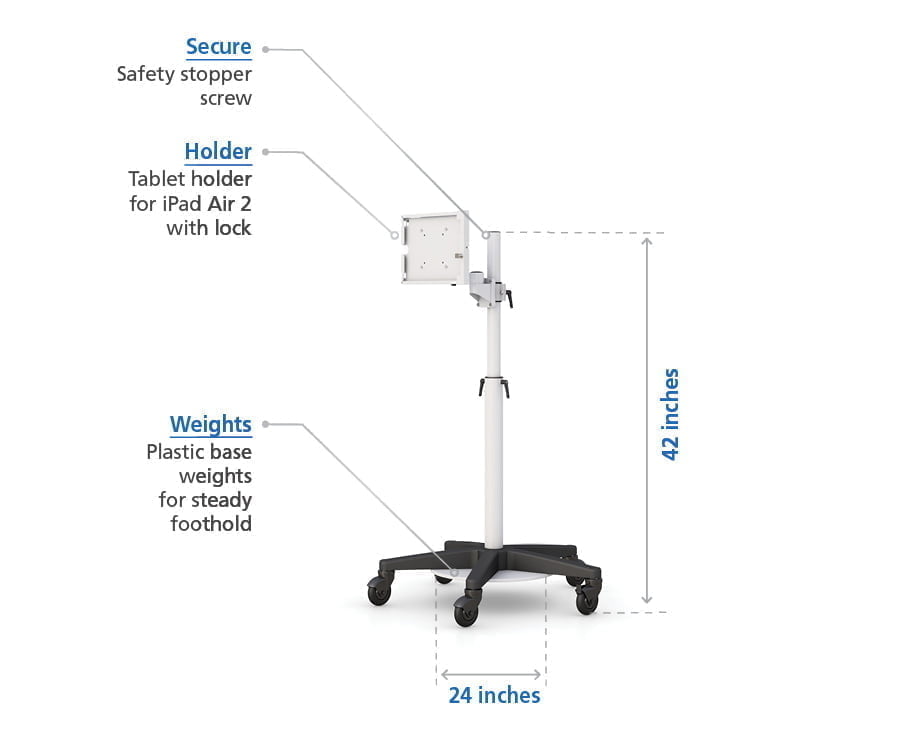 iPad Medical Cart with Features