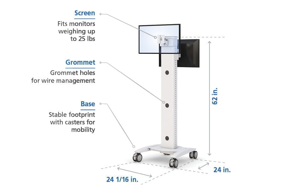 Mobile Computer Stand with Features