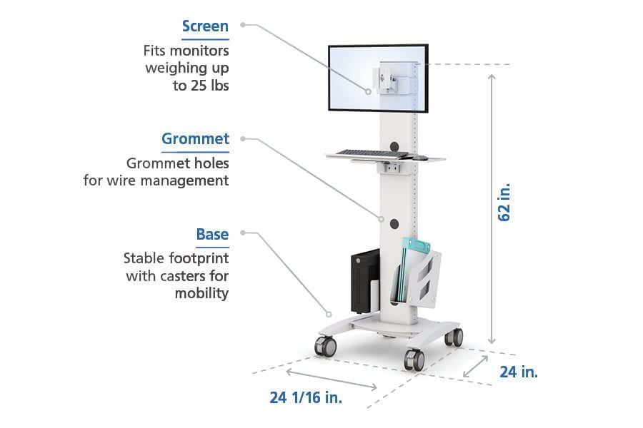 Computer Monitor Floor Stand with Features