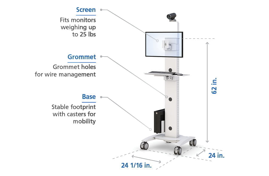 Mobile Monitor Stand with Features