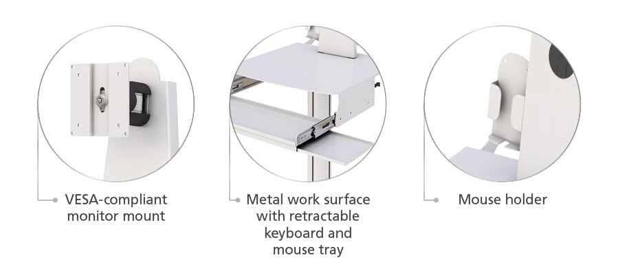 hospital computer workstation cart