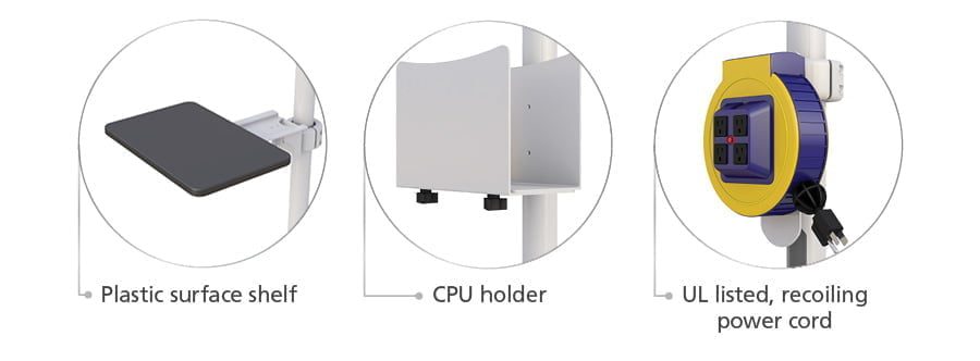 monitor rollng computer pole stand accessories