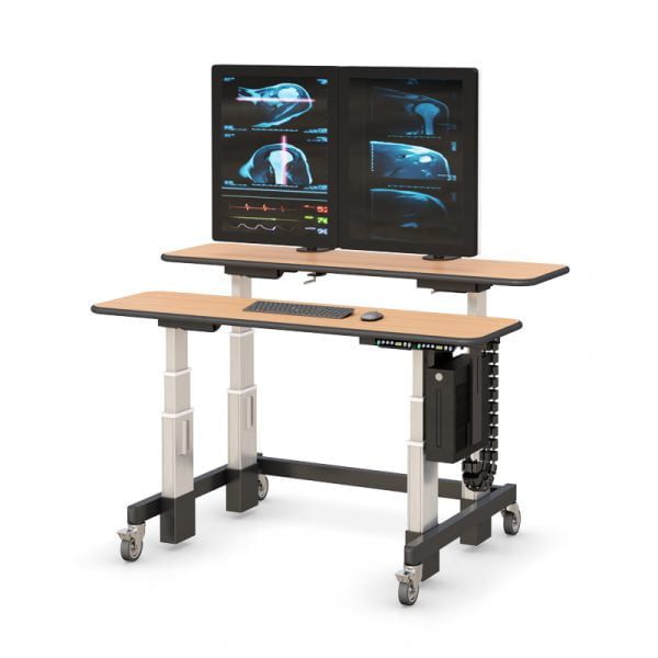 Dual-Tier Standing Desk with Wheels