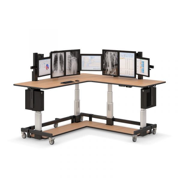 adjustable standing desk on wheels