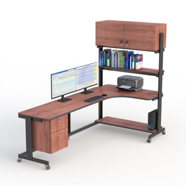 L-shaped Office Desk with Hutch