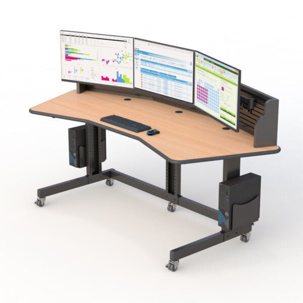 Computer Desk with Slat Wall Monitor Mounts