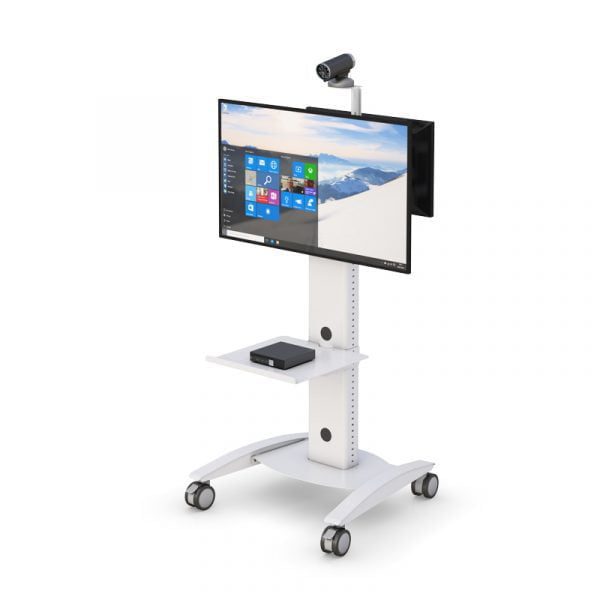 Dual Display Video Conferencing Telemedicine Cart
