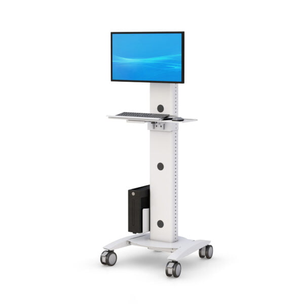 Medical Rolling Computer Workstation with Mobile Monitor Stand Cart