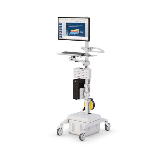 Hospital Computer Pole Cart with Battery