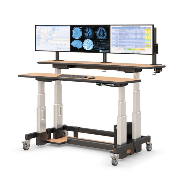 Ergonomic Dual-Tier Standing Desk Height Adjustable