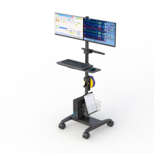 Boost Productivity and Efficiency with AFC's Dual Monitor Workstation Cart - Your Mobile Office on Wheels