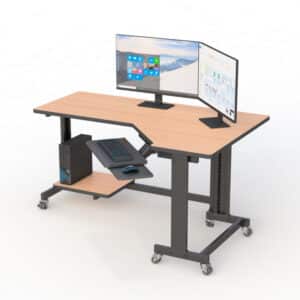 Mesa de ordenador de esquina ergonómica en forma de L