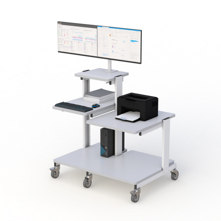 Organized Computer Cart Multi-Tray Computer Cart