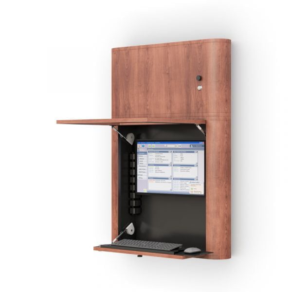 Wall Mounted Computer Workstation Cabinet