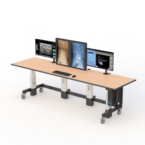 adjustable stand up corner desk