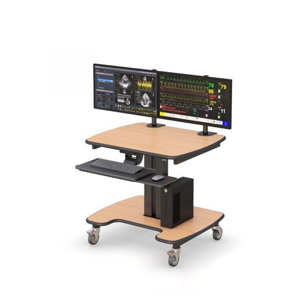 AFC's medical workstations on wheels offering flexible mobile workspace solutions.