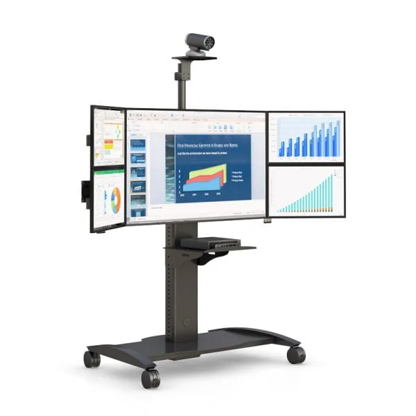 Adjustable Laptop Monitor Rolling Stand