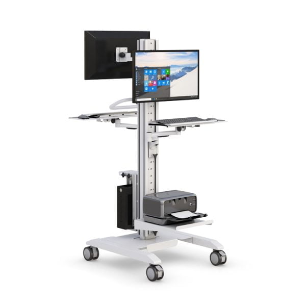 Dual Monitor Computer Rolling Stand