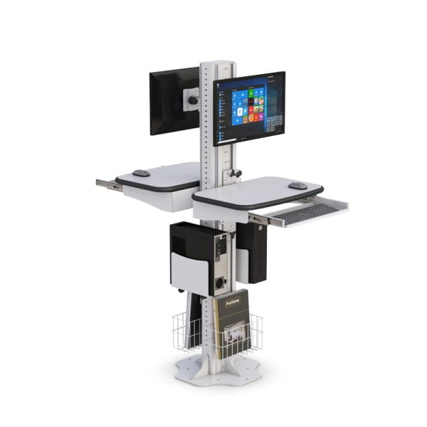 Ergonomic Dual Computer Monitor Floor Stand