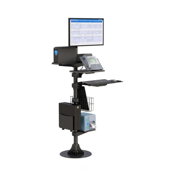 Ergonomic Floor Mounted Computer Monitor Stand